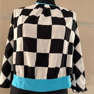 Checkered Black and White Women's Jacket